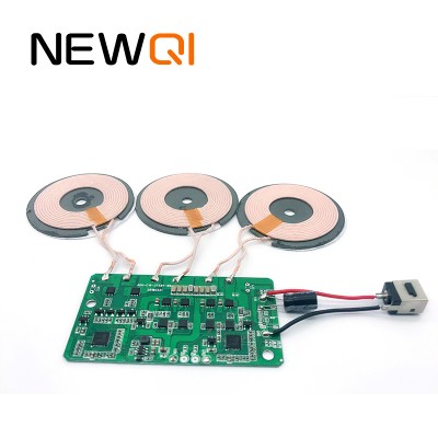 2019 New Arrival Qi Standard 3 coils 10W wireless charging PCBA Module for dual device at factory